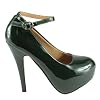 Delicacy-Womens-Sunset-87-Patent-Leatherette-Ankle-Strap-Hidden-Platform-High-Heel-Pumps