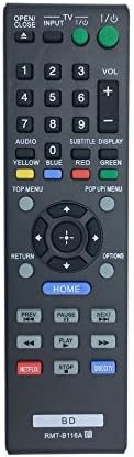 RMTB116A RMT-B116A Replaced Remote fit for Sony Blu-Ray DVD Disc Player BDP-BX58 BDP-S310 BDPBX58 BDPS310 BDP-BX38 BDP-S280 BDP-S380 BDP-S480 BDP-S580
