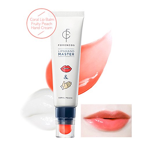 FORENCOS Lip & Hand Master - Lip Balm 2.3g, Hand Cream 30ml / Tinted Color Lip Balm + Fragrant Hand Cream (Coral Peach)
