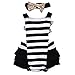 Newborn Kids Baby Girls Clothes Lace Jumpsuit Romper Playsuit + Headband Outfits (0-6 Months, Striped)