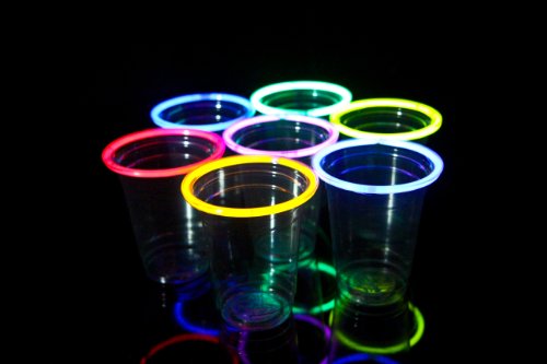 24 Disposable Glow Stick Party Cups (Mixed, 18 oz)