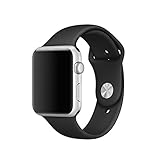 Icesnail Silicone Soft Replacement Bands for 38mm / 42mm All Apple Watch Models (3 Pieces Band Included 2 Lengths for Apple Watch Series 1 2 Sport & Edition 2016) 42mm Black