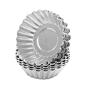 BESTonZON 30 stuks Ei taartvorm non-stick aluminium cupcakes cakes cookie pudding tin vorm bekleed vorm tin…