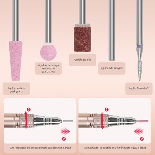 Kit Unhas, Lixadeira Eletrica para Unhas, Lixa Eletrica para Unhas, Lixadeira de Unha