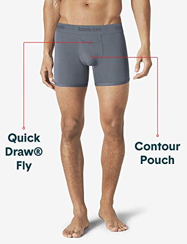 Tommy John Men's Second Skin Trunks - 3 Pack - Comfortable Breathable Soft Underwear for Men (Turbulence Grey, Small)