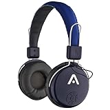 Audiomate A21 Wireless Bluetooth Headphones with Integrated FM Radio, Microphone and Micro SD Card Slot - Black / Blue