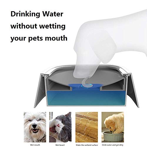 OKAWADACH Dog Water Bowl, Pet Water Bowl No-Spill Slow Water Feeder for Vehicle Carried