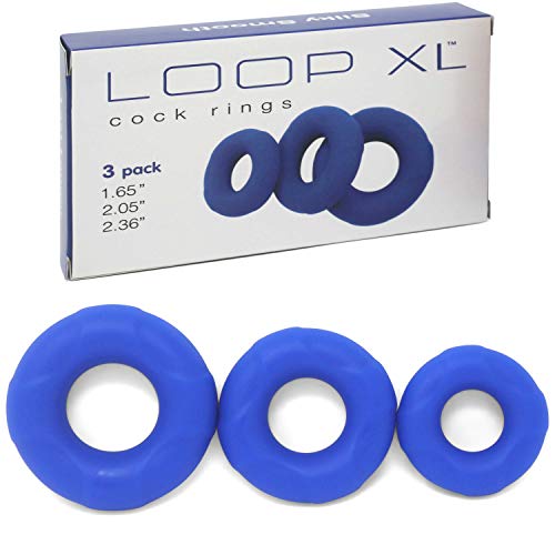 XL Soft Silicone Cock Ring Set 3 Pack by Lynk Pleasure (Blue) Stretchy Premium Erection Enhancer Penis Rings for Men’s Sexual Wellness | Stay Harder & Last Longer