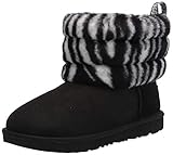 UGG T Fluff Mini Quilted Zebra Boot, Black
