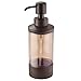 mDesign Decorative Bamboo Refillable Liquid Soap Dispenser Pump Bottle for Bathroom Vanity Countertop, Kitchen Sink - Holds Hand Soap, Dish Soap, Hand Sanitizer, Essential Oils - Amber/Espresso Brown