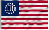 Anley Fly Breeze 3x5 Foot Nyberg Three Percent Flag - Vivid Color and UV Fade Resistant - Canvas Header and Double Stitched - 3 Percenters Flags Polyester with Brass Grommets 3 X 5 Ft
