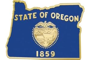 Crown Awards Oregon State Flag Pins - Shape of Oregon Lapel Pins