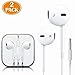 [2 Pack] 3.5mm Earphones/Earbuds/Headphones Stereo Mic&Remote Control Compatible with iPhone 6s/6plus/6/5s/se/5c/IPad/IPod Galaxy More Android Smartphones (White)thumb 1