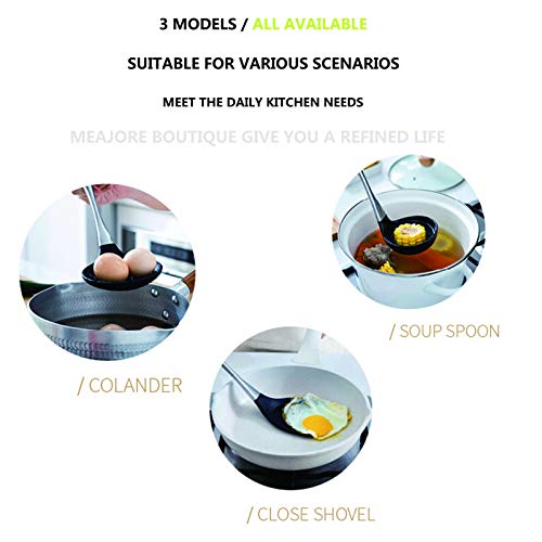 3-Piece Silicone Spatula Set - Stainless Steel Turner & Slotted Spoon For Nonstick Cookware