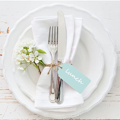 SallyFashion 200 PCS Colored Gift Tags, Hanging Tags with String, Paper Tags for Gifts Arts and Crafts Wedding Birthday Holiday