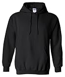Gildan Heavy Blend Adult Unisex Hooded Sweatshirt / Hoodie Black - X-Large