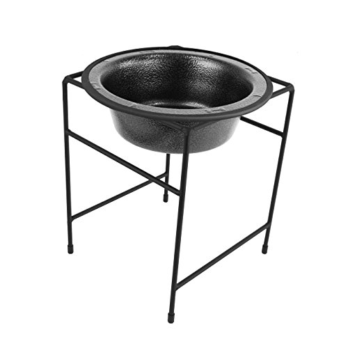 Platinum Pets Single Diner Feeder with Stainless Steel Dog Bowl, 6.25 cup/50 oz, Silver Vein