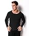 MODCHOK Men's T-Shirts Long Sleeve Tee Crewneck Sweatshirt Conton Lightweight Top Black L