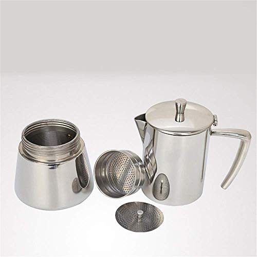 Kaffee Kessel 300ML 6-Tasse Edelstahl Stovetop Moka Espressomaschine Espressokocher Moka Pot Breit Bottom Home Hand… – Bild 3
