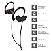 Bluetooth Headphones w/Mic Wireless Noise Cancelling Earphones, TechFaith IPX7 Waterproof HD Stereo Sweatproof Earbuds for Gym Running Workout 8 Hour Battery Headphones (Black)