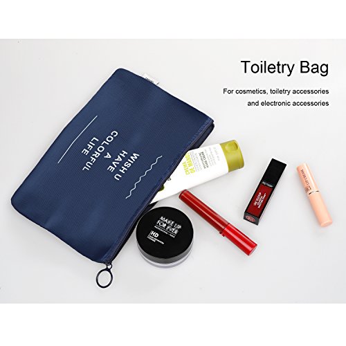 Swify Packing Cubes Set 7 for Travel Luggage Organizer with Toiletry Bag & Shoes Bags, Heavy Duty Compression Packing Pouches (Navy Blue)