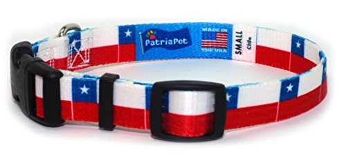 Chile Chilean Flag Dog Collar for Small, Medium, or Large Dogs by PatriaPet (Small: 9-13 in.)