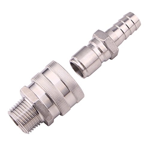 DERNORD Stainless Steel Quick Disconnect Set Beer Brewing Connector
