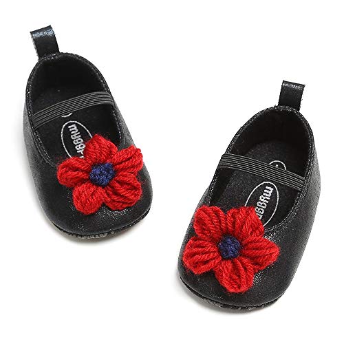 image for NUWFOR Baby Girl Leather Flower Shoes Keep Warm Fashion Toddler First 