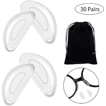 20x D Shape Soft Silicone Nose Pads Screw In Fix Repair Eyeglasses - Foto 13