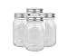 Golden Spoon Mason Jars, With Regular Lids, and Lids for Drinking, Regular Mouth, Dishwasher Safe, BPA Free, (Set of 4) (16 oz/Pint)