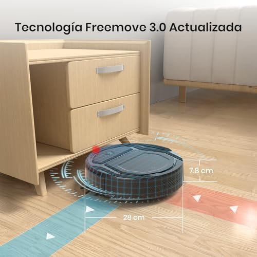 M210P Robot Aspirador 2200Pa, Aspirador Robot Autonomía de 120 Min, WiFi/App/Alexa, Sensor de Anticolisión/Caída Navegación Inteligente, Delgado y Silencioso, 6 Modos de Limpieza