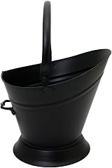 CHARLES BENTLEY Black Matte Iron Coal Bucket 3KG Fireplace Storage Carry Handle view 3