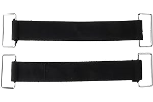 POPETPOP 2pcs Adjustable Rubber Battery Hold Down Straps Non-Slip Fastening Tie for Motorcycle Boat Car
