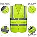 Safety Vest | 5 Pockets | High Visibility Reflective Strips | Color Neon Yellow (XL)