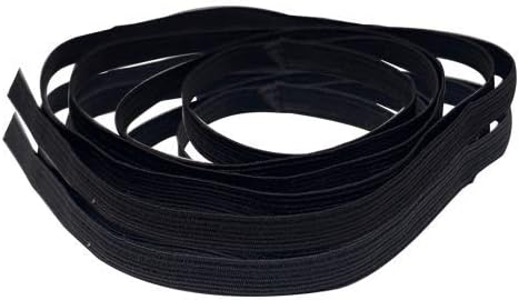 7mm Wide, 10 Metre Long, Black Elastic Ribbon for Sewing and Crafts, Spool of Elastic Flat Band for Clothing