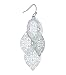 INPINK Fashion Jewelry Filigree Leaves Chandelier Earrings in Silver-Tone