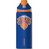 Hydrapeak x NBA Officially Licensed New York Knicks Oasis 32 oz Water Bottle with Chug Lid Push Button, Stainless Steel Water Bottle No Straw, 32 oz Insulated Water Bottle