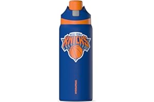 Hydrapeak x NBA Officially Licensed New York Knicks Oasis 32 oz Water Bottle with Chug Lid Push Button, Stainless Steel Water Bottle No Straw, 32 oz Insulated Water Bottle