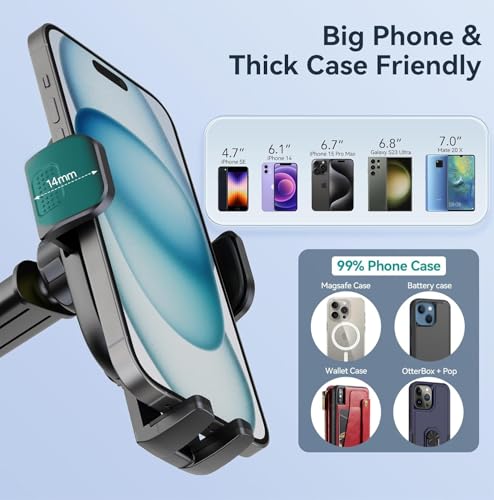 Phone Holders for Your Car [Ultra-Durable Suction] Cell Phone Car Mount for Dashboard Windshield Air Vent Universal Automotive Accessories Car Mount Cradles Fit for iPhone Android Smartphones