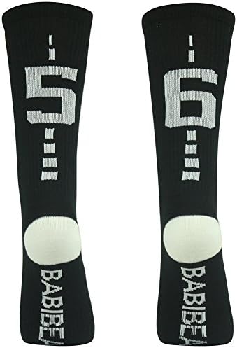 BABIBEAN Athletic School Boy's Girl’s Crew Socks Mid Calf Custom Teen Team Number Child's Sport's Sock 1 Pair (8-12 Years, 56 or 65 Team Number)