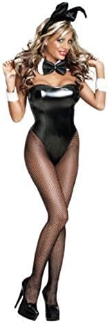 Ladies Sexy Black White Bunny Girl Hostess Fancy Dress Costume Adult Outfit Size 8