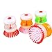 Pot/Dish Brush -4 Pcs Soap Dispensing Detergent Scrubber Kitchen Brush Dish Wash Palm Scrubber with Assorted Colors