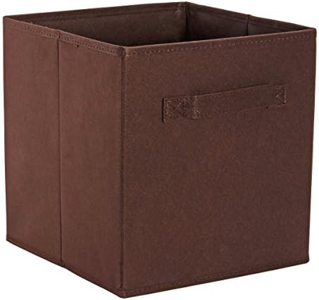 Ticoze Storage Cubes Bins Cloth Foldable Storage Boxes Baskets for Home and Office Pack of 1 Brown