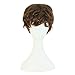 MapofBeauty Fashion Girl Natural Short Curly Wigs-Brown-Ladies