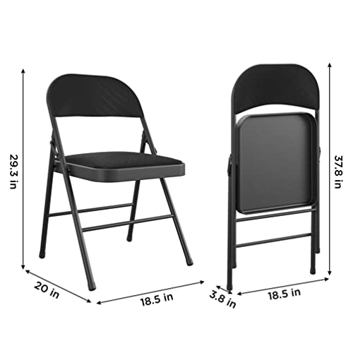 COSCO Fabric Folding Chairs, Black (4pack) Pricepulse