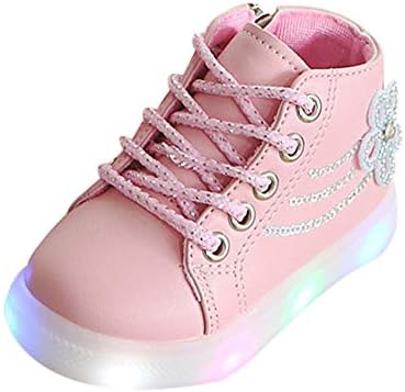 Kasien Baby Shoes, Kids Baby Infant Girls Crystal Bowknot LED Luminous Boots Sport Shoes Sneakers