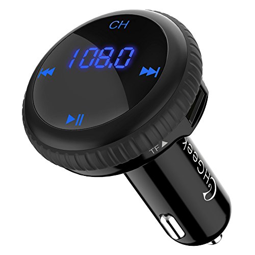 CHGeek Bluetooth FM Transmitter with Smart Car Locator, Wireless Radio Adapter MP3 Player Music Gear Hands-free Car Kit 5V/2.1A Dual Port USB Car Charger LED Display for iPhone, Samsung, LG, HTC CH09