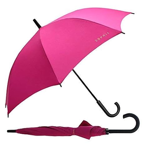 Unisex Polyester Long Handle Pink AC Umbrella with UV Coating (Large)