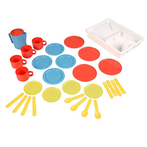Playkidz: Super Durable 31 Piece Kids Play Dishes Playset Pretend Play House!