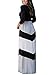 Chase Secret Women Casual Long Sleeves Striped Printed Chevron Maxi Dresses Small Black